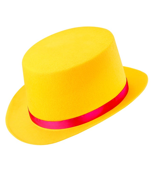 Gelber Filz-Zylinder 11 cm Kindergröße für Fasnacht und Karneval