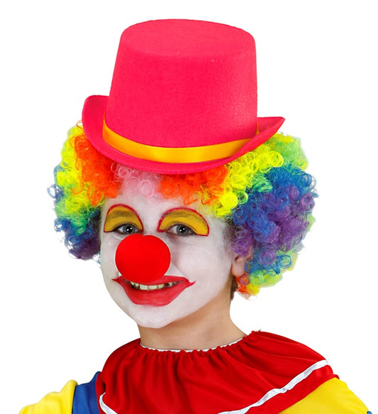 Pinker Filz-Zylinder 10 cm Kindergröße für Fasnacht und Karneval