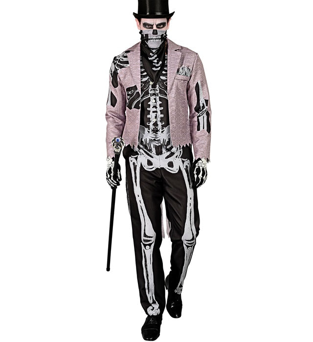 Skelett-Frack Kostüm mit Maske für Fasnacht und Karneval