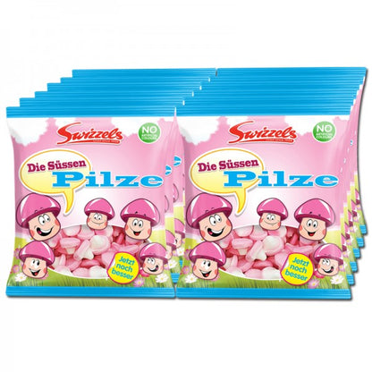 Swizzels Die Süssen Pilze 100 g – Fruchtiger Schaumzucker mit Himbeergeschmack