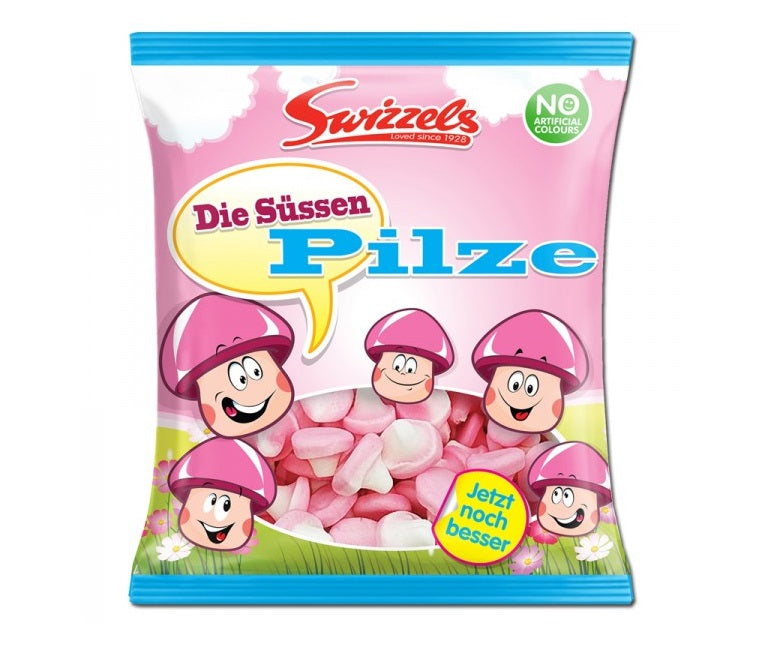 Swizzels Die Süssen Pilze 100g Schaumzucker Pilze mit Fruchtgeschmack – Produktansicht