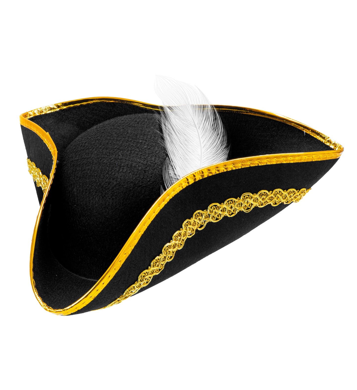 Dreispitz Tricorn mit Feder aus Filz