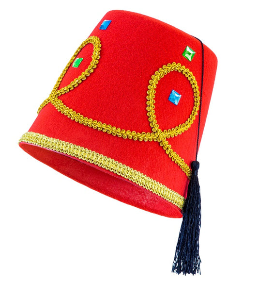 FEZ HUT deluxe aus rotem Filz mit schwarzer Quaste