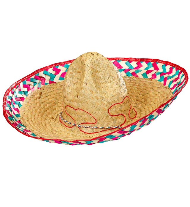 Mexikanischer Sombrero 52 cm in traditionellem Design als Fasnacht Kostümzubehör
