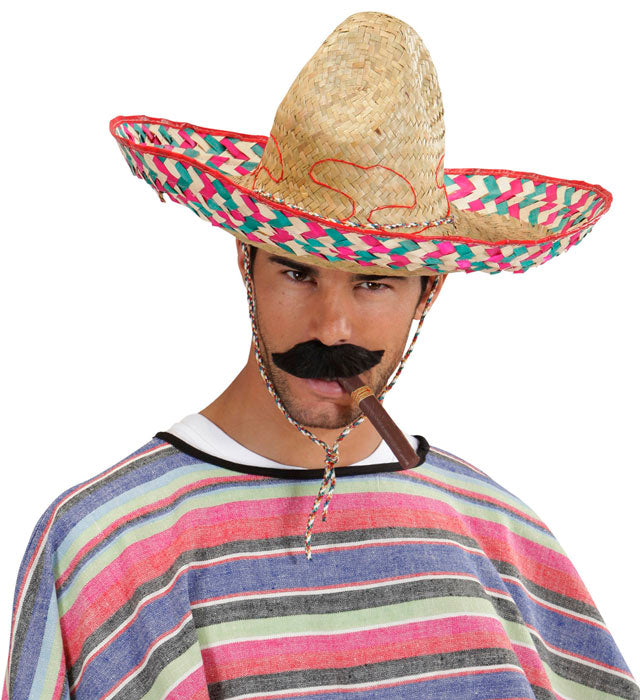 Mexikanischer Sombrero 52 cm in traditionellem Design als Fasnacht Kostümzubehör
