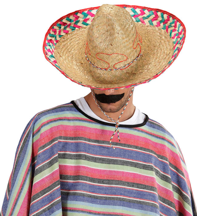 Mexikanischer Sombrero 52 cm in traditionellem Design als Fasnacht Kostümzubehör