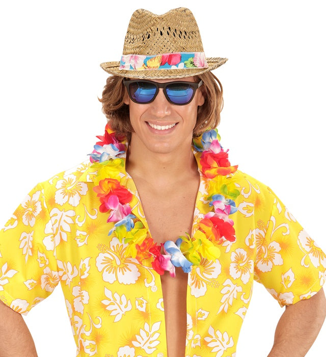 Strohfederhut im Beach Boys Stil, sommerliches Kostüm-Accessoire