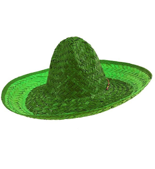 Grüner Sombrero 48 cm auf weißem Hintergrund