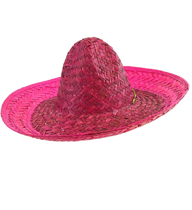 Pinker Sombrero 48 cm auf weißem Hintergrund – Fasnacht Kopfschmuck