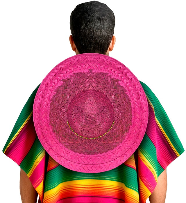 Pinker Sombrero 48 cm auf weißem Hintergrund – Fasnacht Kopfschmuck