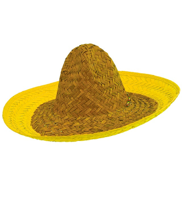 Gelber Sombrero mit 48 cm Durchmesser, traditioneller Hut für Fasnacht und Karneval