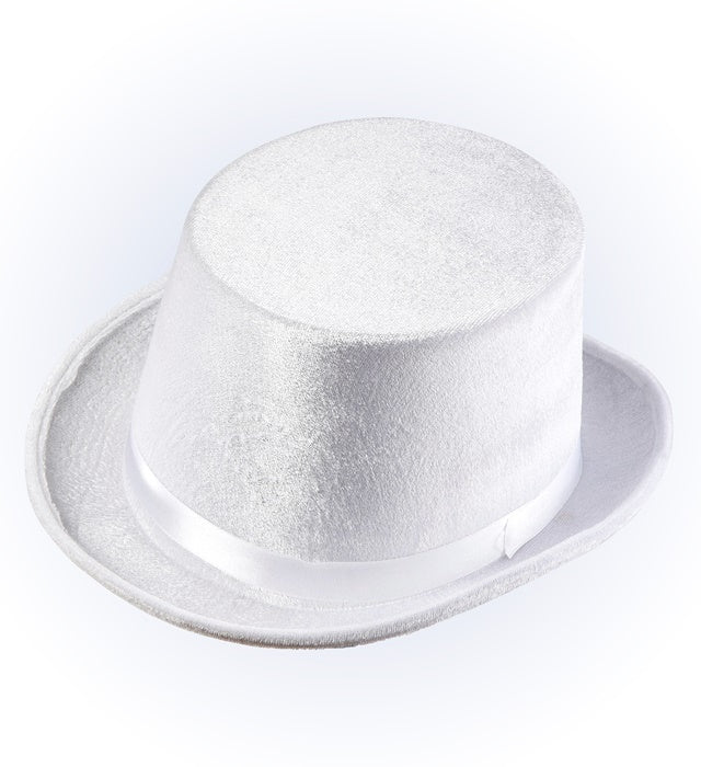 Weisser Samt-Zylinder 13 cm auf weissem Hintergrund
