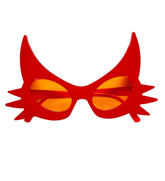 Teufelsbrille mit roten Hörnern als Kostümzubehör für Halloween und Fasnacht