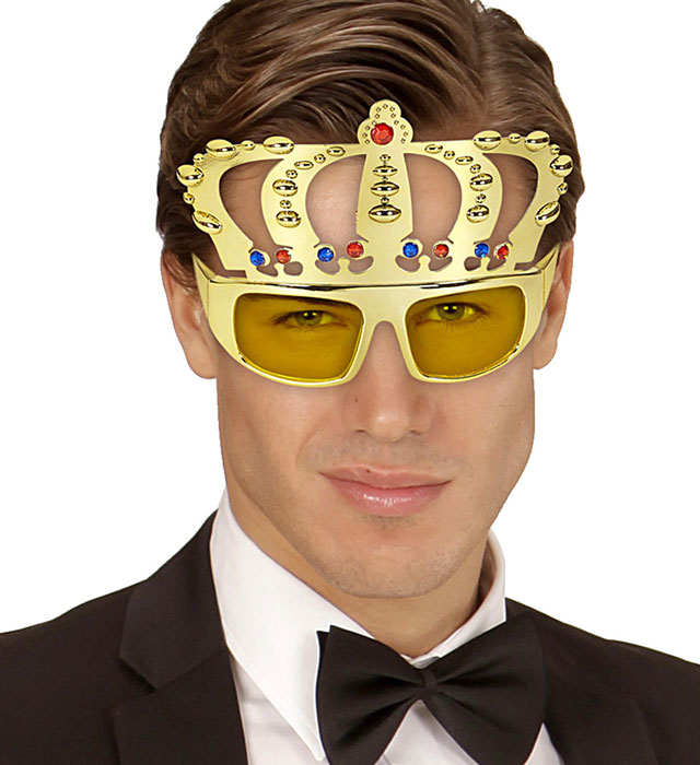Brille im Design von König und Königin für Fasnacht und Karneval