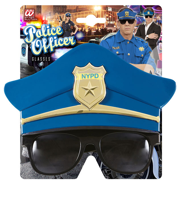 Schwarze Polizistenbrille als Fasnacht- und Karneval-Zubehör