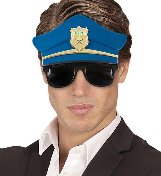 Schwarze Polizistenbrille als Fasnacht- und Karneval-Zubehör