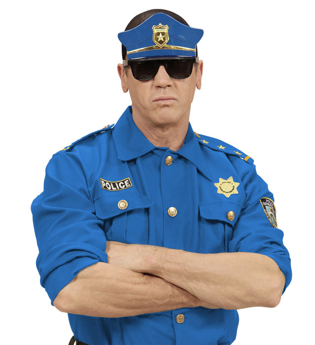 Schwarze Polizistenbrille als Fasnacht- und Karneval-Zubehör