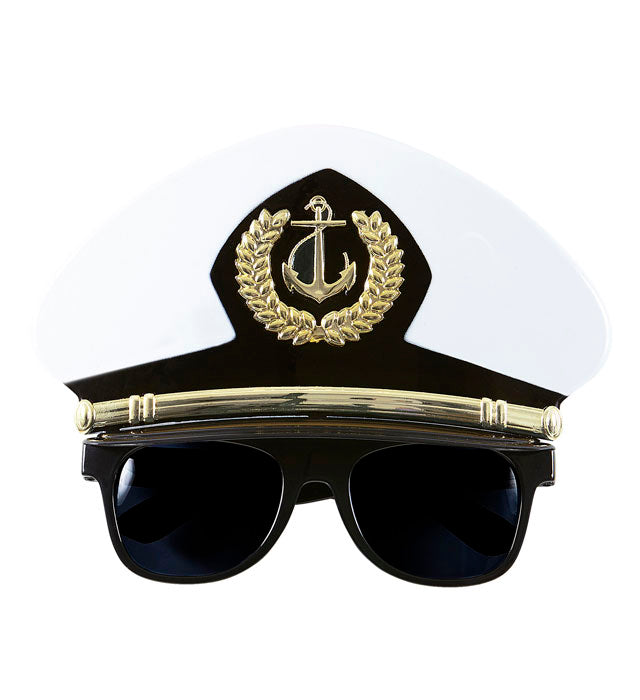 Kapitän-Brille mit maritimem Design für Fasnacht und Karneval