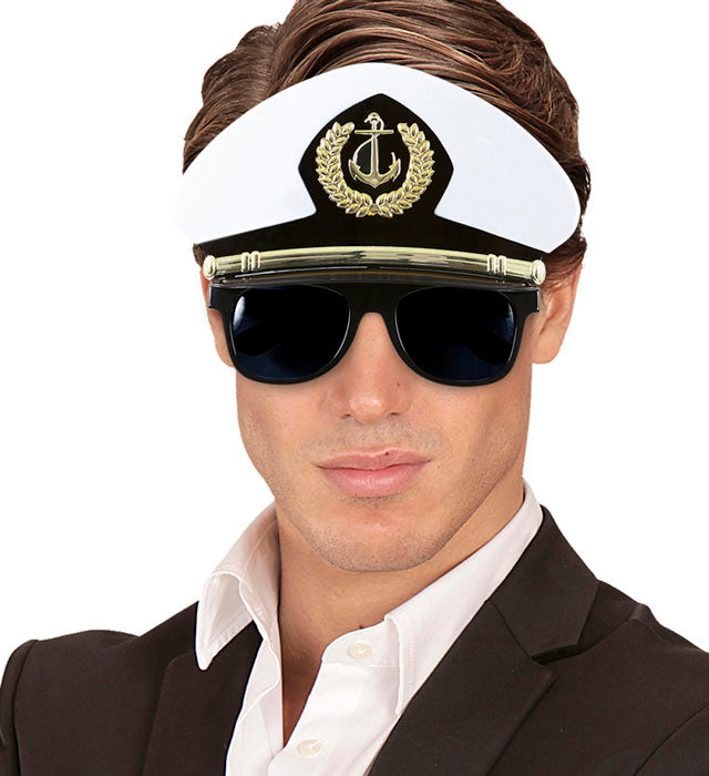 Kapitän-Brille mit maritimem Design für Fasnacht und Karneval