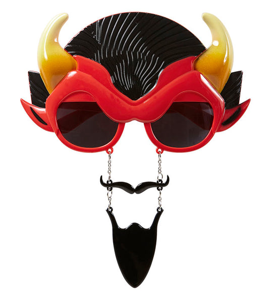 Teufelsbrille mit Schnauz- und Kinnbart für Fasnacht und Halloween