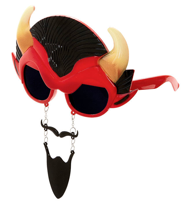 Teufelsbrille mit Schnauz- und Kinnbart für Fasnacht und Halloween