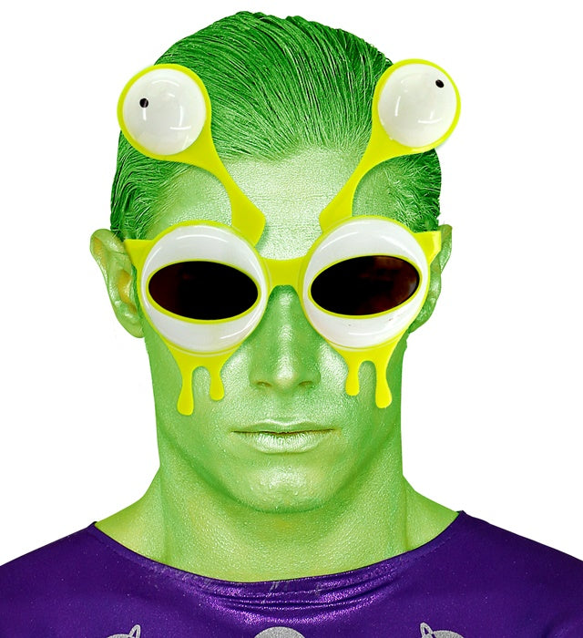 Alien-Brille mit zwei Augenpaaren für Fasnacht und Karneval