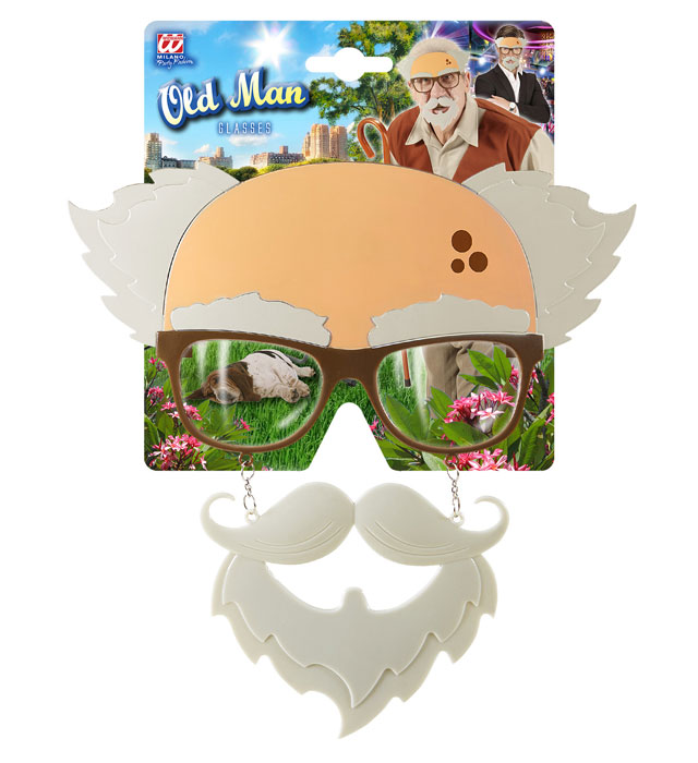 Brille mit Schnauz- und Kinnbart als Fasnacht Accessoire für alte Männer Kostüme