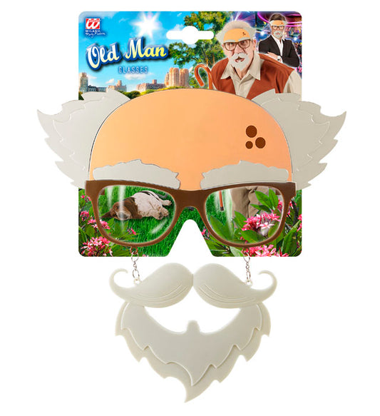 Brille mit Schnauz- und Kinnbart als Fasnacht Accessoire für alte Männer Kostüme