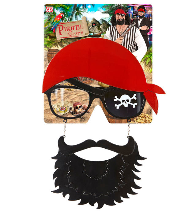 Pirat Brille mit Bart Accessoire für Fasnacht Kostüm