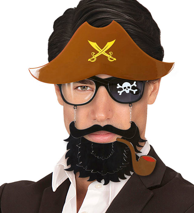 Brille mit Piratenbart als Fasnacht-Accessoire