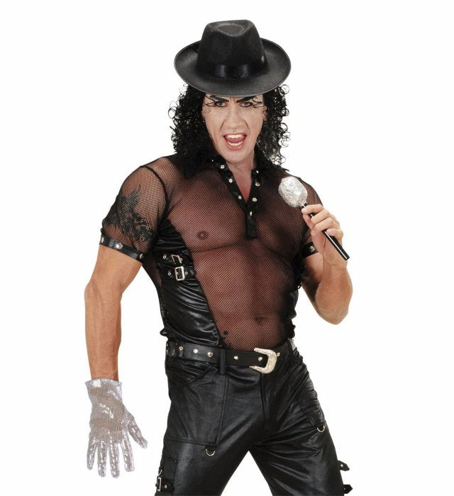 Silberner Paillettenhandschuh für Fasnacht und Karneval