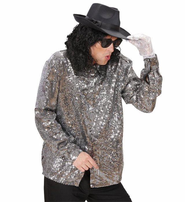 Silberner Paillettenhandschuh für Fasnacht und Karneval