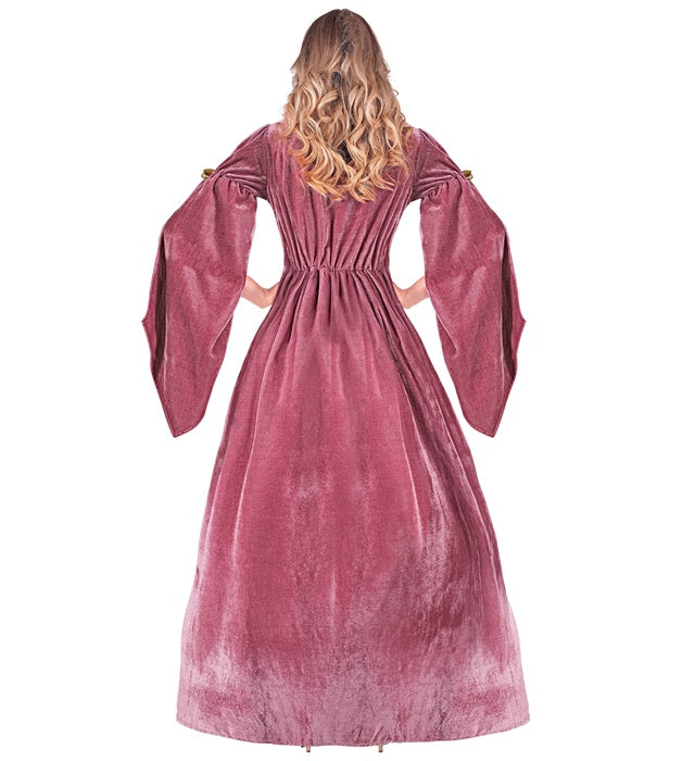Mittelalter-Prinzessinnen-Kleid mit Unterrock und Krone auf Fasnacht