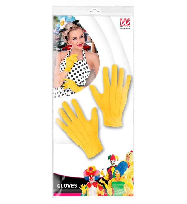 Gelbe Handschuhe als Kostümzubehör für Fasnacht und Karneval