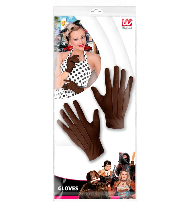 Braune Handschuhe im Tier-Look für Fasnacht und Karneval