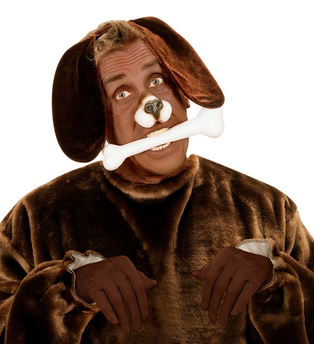 Braune Handschuhe im Tier-Look für Fasnacht und Karneval