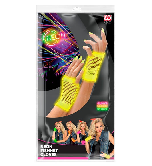 NEON GELBE FINGERLOSE NETZHANDSCHUHE Neon - Gelb