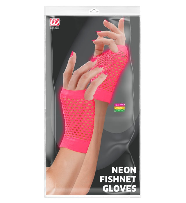 NEON PINKE FINGERLOSE NETZHANDSCHUHE Neon - Pink