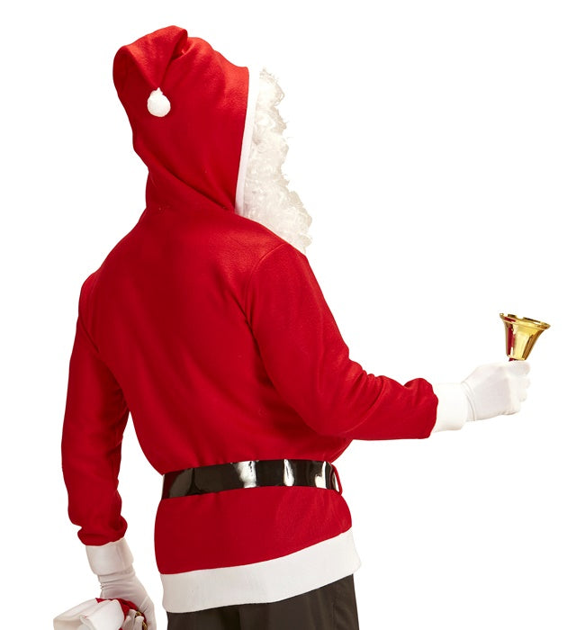 Weihnachtsmann Jacke mit Kapuze und Gürtel festliches Kostüm für Weihnachten