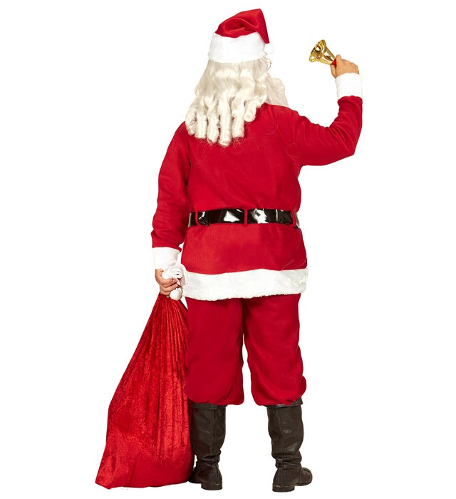 Weihnachtsmann Kostüm bestehend aus roter Jacke, Hose, schwarzem Gürtel und rotem Hut mit weißem Besatz