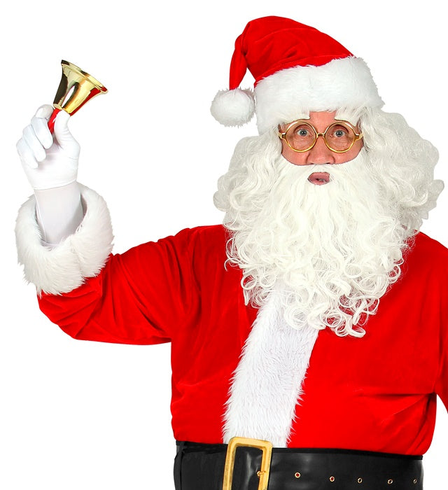 Maxi Weihnachtsmann Glocke aus Messing 20 cm als festliches Weihnachtsdeko-Accessoire