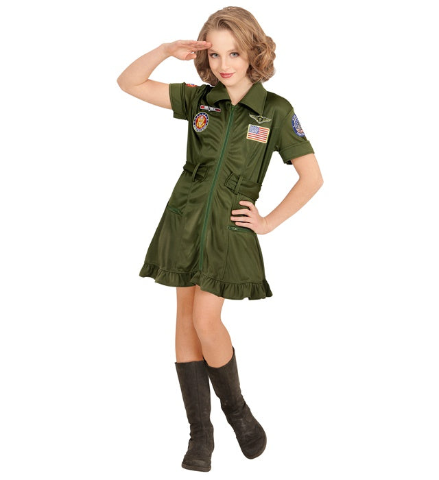 Kampfjetpilotin Kostümkleid in authentischem Design für Fasnacht und Mottoparty
