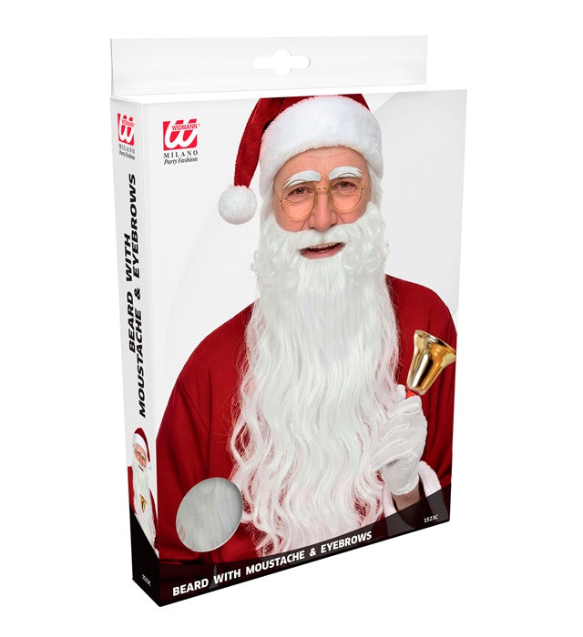 Luxuriöser Weihnachtsmann Bart mit Schnurrbart und Augenbrauen für festliche Kostüme