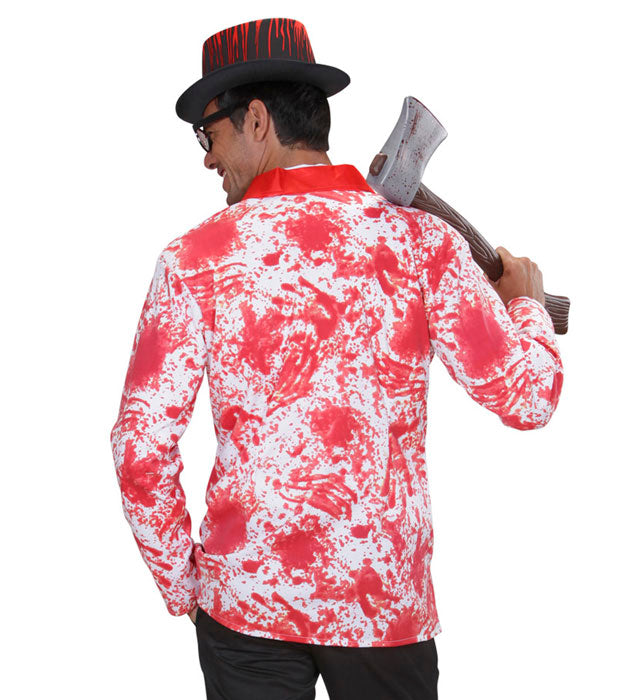 Blutverschmierte Jacke für Halloween-Kostüm auf weißem Hintergrund