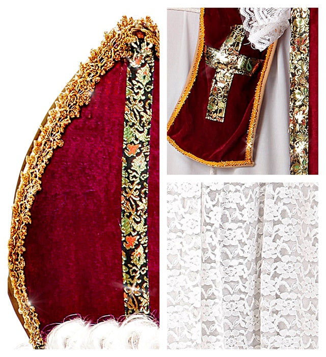 Erzbischof Kostüm mit Tunika, Gürtel, Stola, Umhang und Bischofsmütze