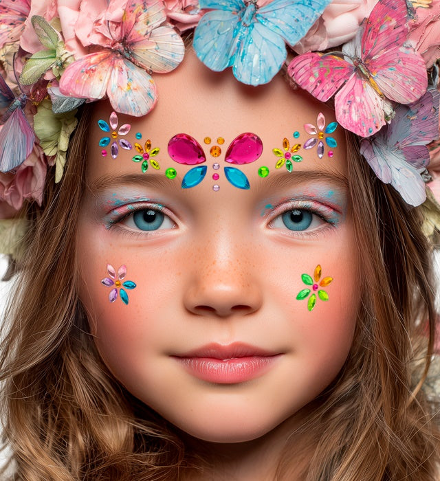 Selbstklebende Glitzersteine Schmetterling für Gesichtsschmuck