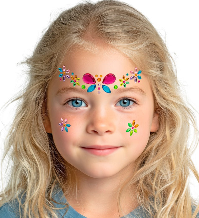 Selbstklebende Glitzersteine Schmetterling für Gesichtsschmuck