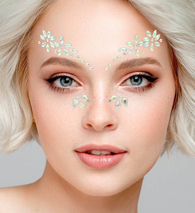 Selbstklebende Glitzersteine in Blumenform für Gesichtsschmuck