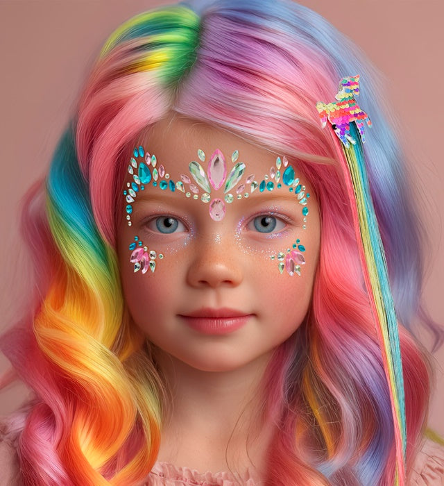 Selbstklebende Glitzersteine Einhorn für Gesichtsschmuck