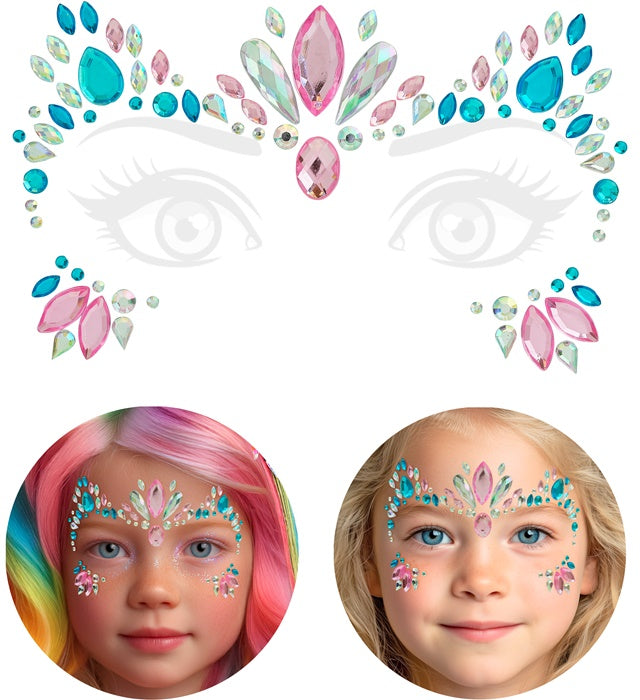 Selbstklebende Glitzersteine Einhorn für Gesichtsschmuck
